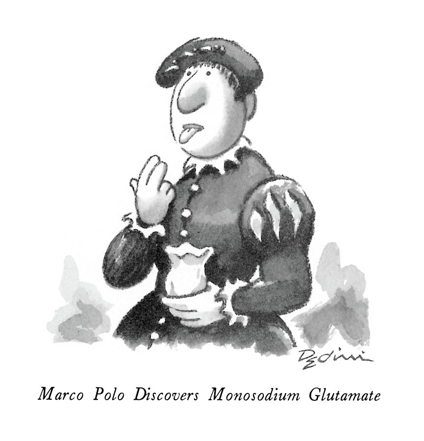 863x899 Marco Polo Discovers Monosodium Glutamate Drawing - Polo Drawinging