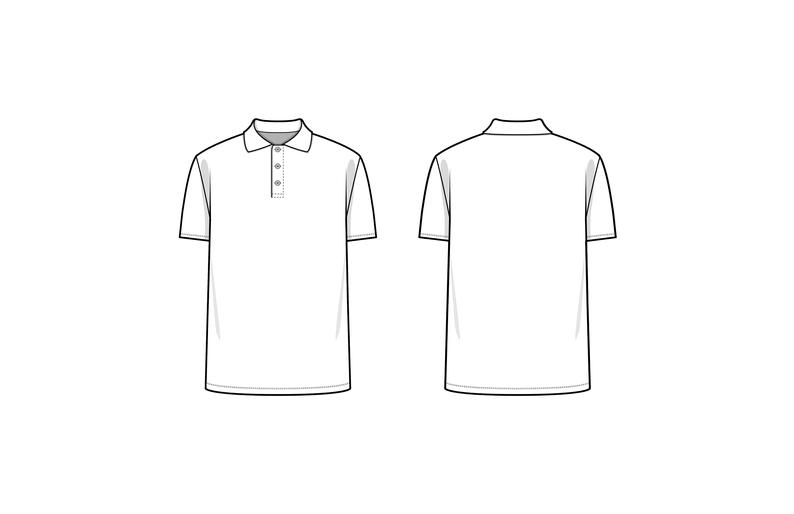 794x514 Polo Shirt Flat Drawing Etsy - Polo Drawinging