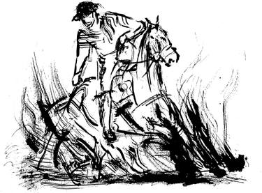 375x277 Argentinian Polo Rider Iv - Polo Drawinging