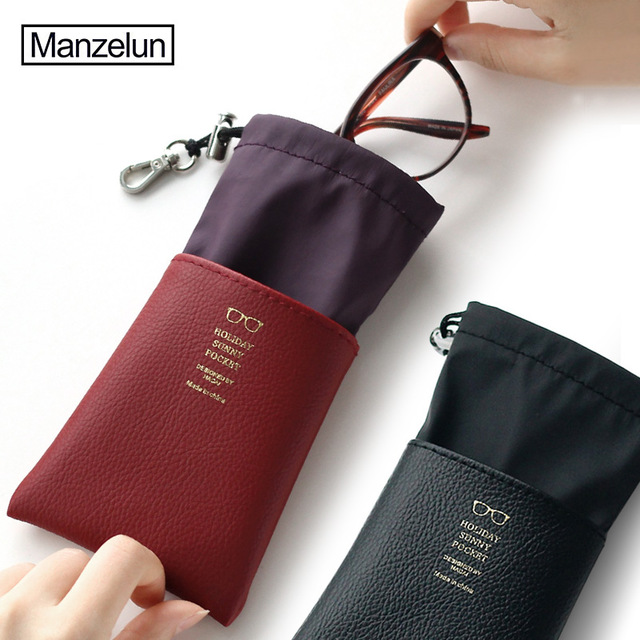 640x640 leather stitching glasses storage bags portable travel drawing - Polyester Drawing