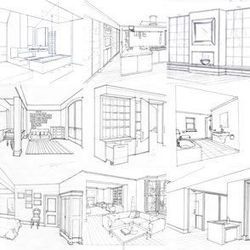 250x250 wood polyester interior drawing, gajanan construction id - Polyester Drawing