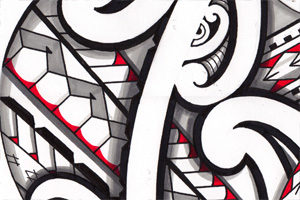 300x200 High Quality Maori Polynesian Mixed Tribal Tattoo For Sale - Polynesian Drawings