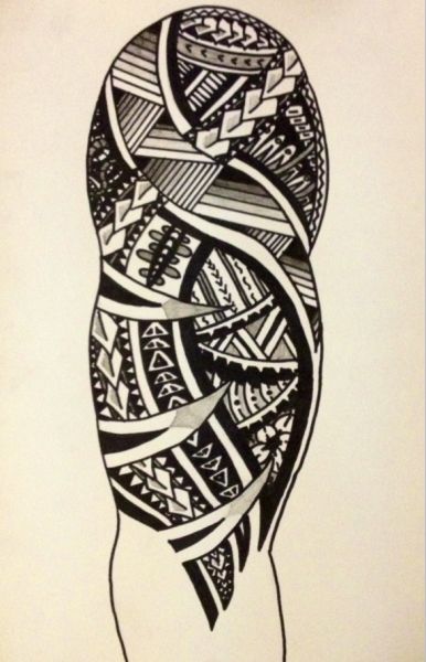 386x600 Samoan Tattoo Designs - Polynesian Tattoo Drawing