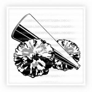 300x300 best top hd stock vector cheerleaders silhouette design drawing - Pom Pom Drawing