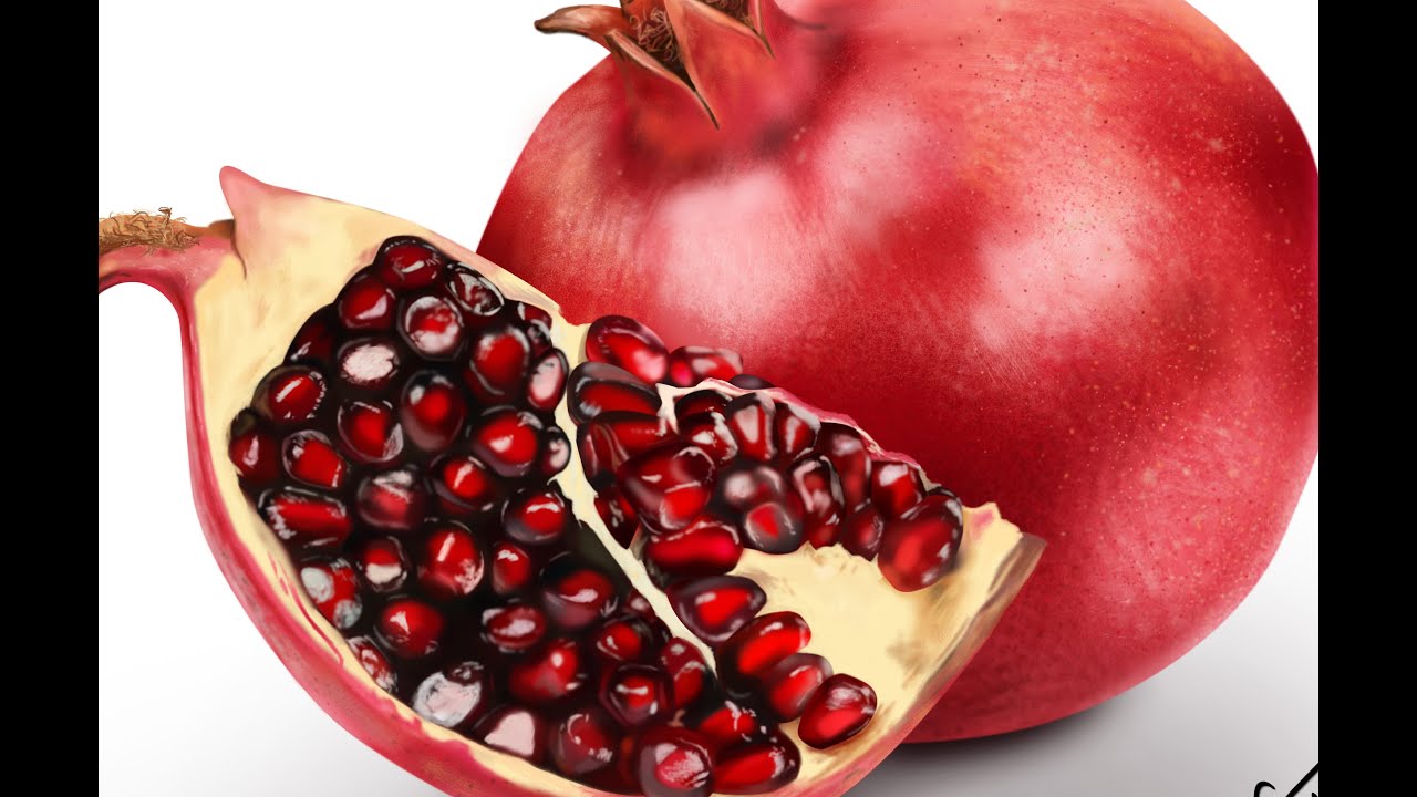 1280x720 How To Draw The Realistic Pomegranate - Pomegranate Drawing