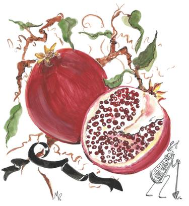 375x409 Pomegranate Pal Drawing - Pomegranate Drawing
