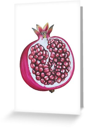 277x415 Pomegranate Drawing Greeting Cards - Pomegranate Drawing
