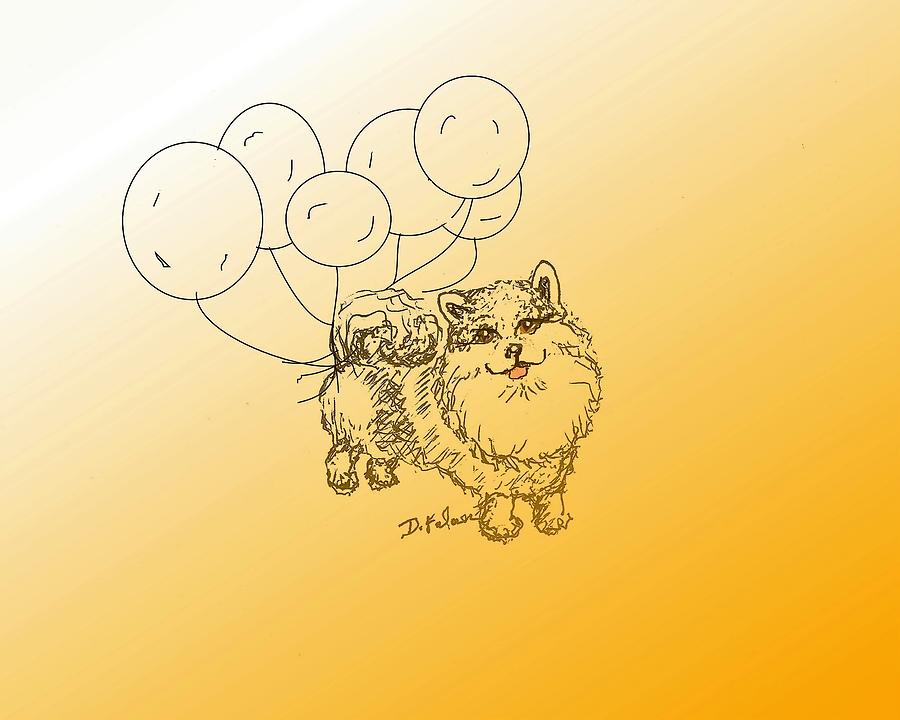 900x720 Pomeranian Drawing - Pomeranian Drawing