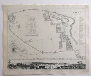 300x251 vintage original topographic map drawings 'pompeii' city - Pompeii Drawings