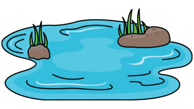 382x215 how to draw a pond background for your drawing step art - Pond Drawing