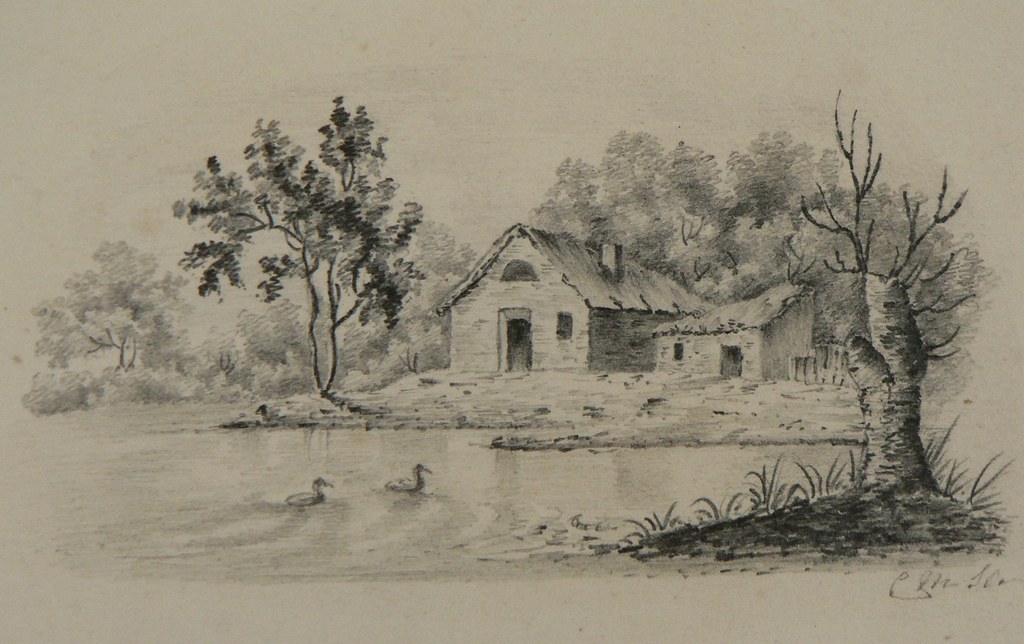 1024x644 century miniature pencil drawing of pond this - Pond Drawing