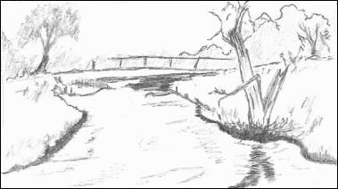 379x212 duck pond drawing - Pond Drawing