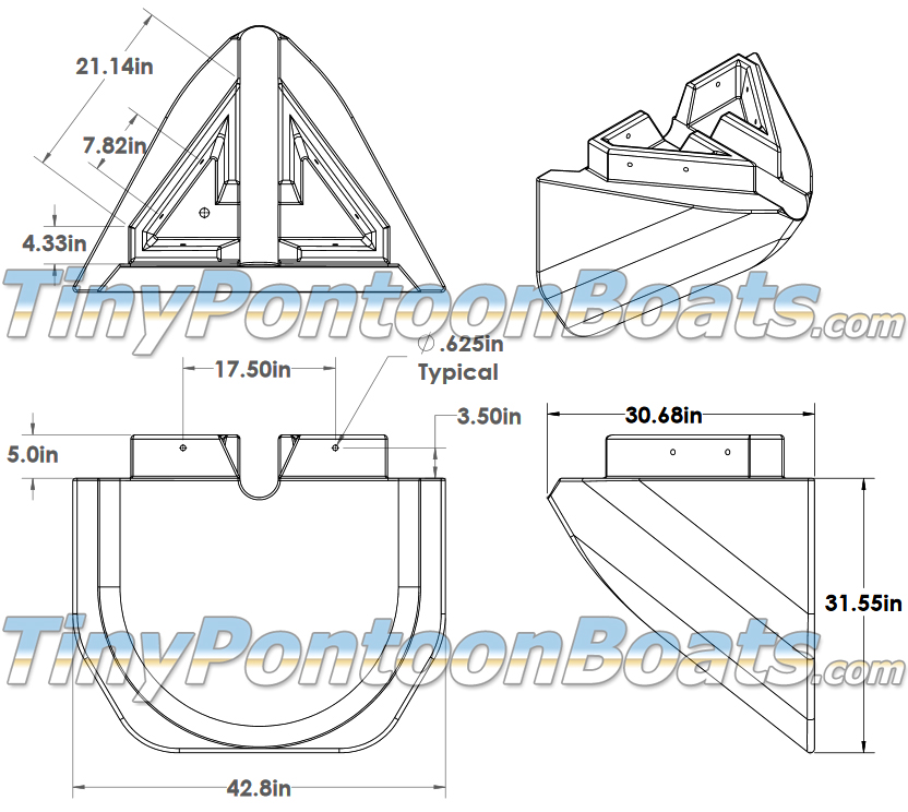 832x744  - Pontoon Boat Drawing