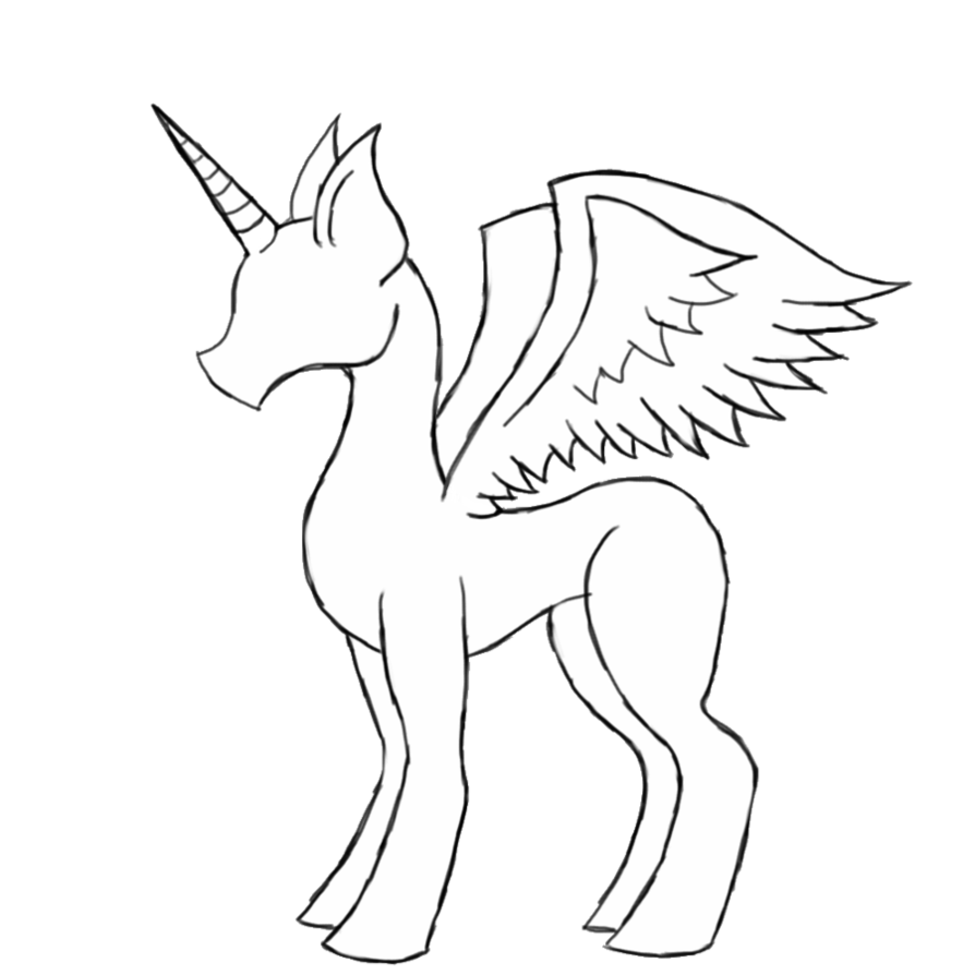 894x894 Collection Of Free Drawing Bases Alicorn Download On Ui Ex - Pony Drawing Base