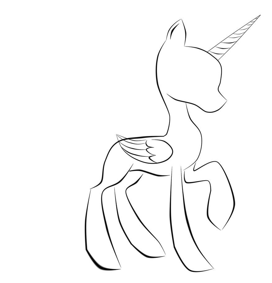 876x912 Mlp Base Alicorn Coloring Pages Becca My Little Pony Coloring - Pony Drawing Base
