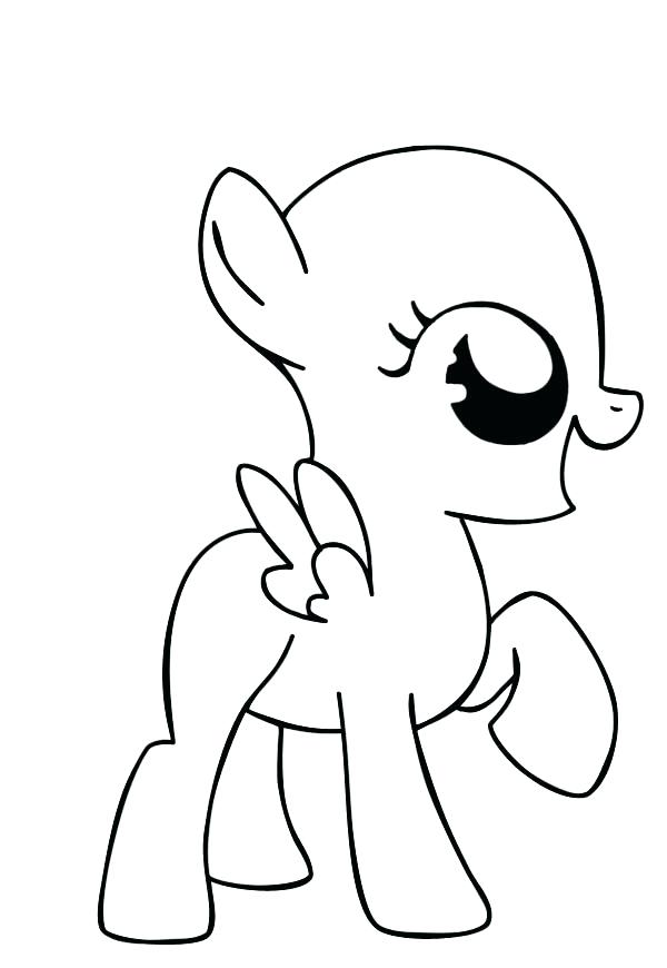 600x870 My Little Pony Template - Pony Drawing Base