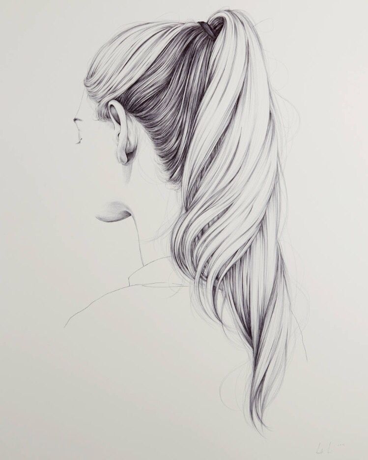 Ponytail Drawing at PaintingValley.com | Explore collection of Ponytail