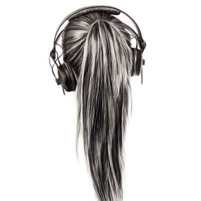 403x403 ponytail and headphones drawing uploaded - Ponytail Drawing