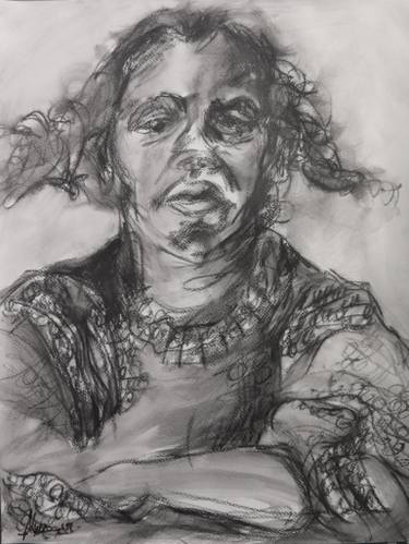 375x499 the girl with the ponytail drawing - Ponytail Drawing