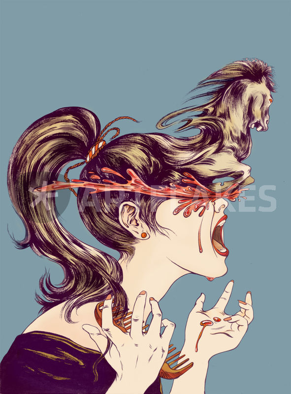 591x800 ponytail drawing art prints and posters - Ponytail Drawing