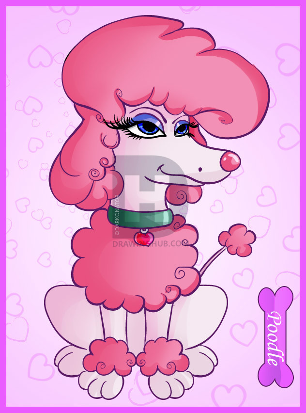 632x852 how to draw a poodle, step - Poodle Cartoon Drawing