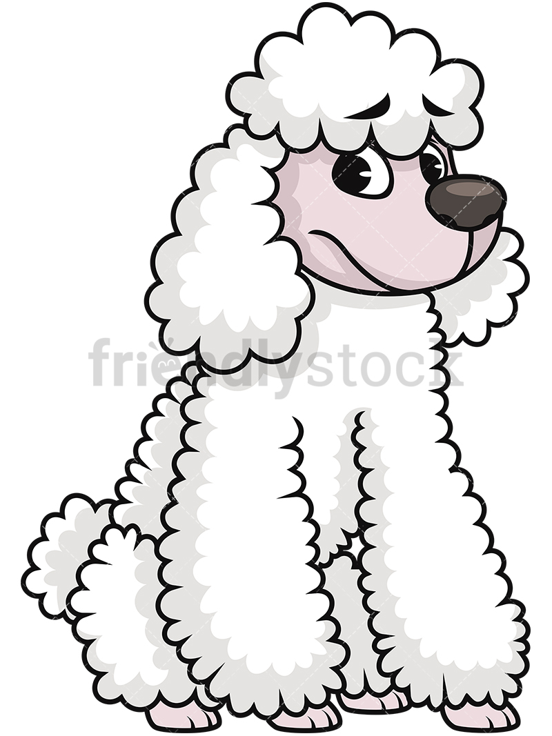 800x1067 sad poodle cartoon vector clipart - Poodle Cartoon Drawing