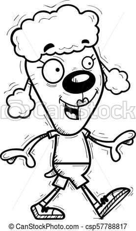 277x470 cartoon poodle walking a cartoon illustration of a poodle walking - Poodle Cartoon Drawing