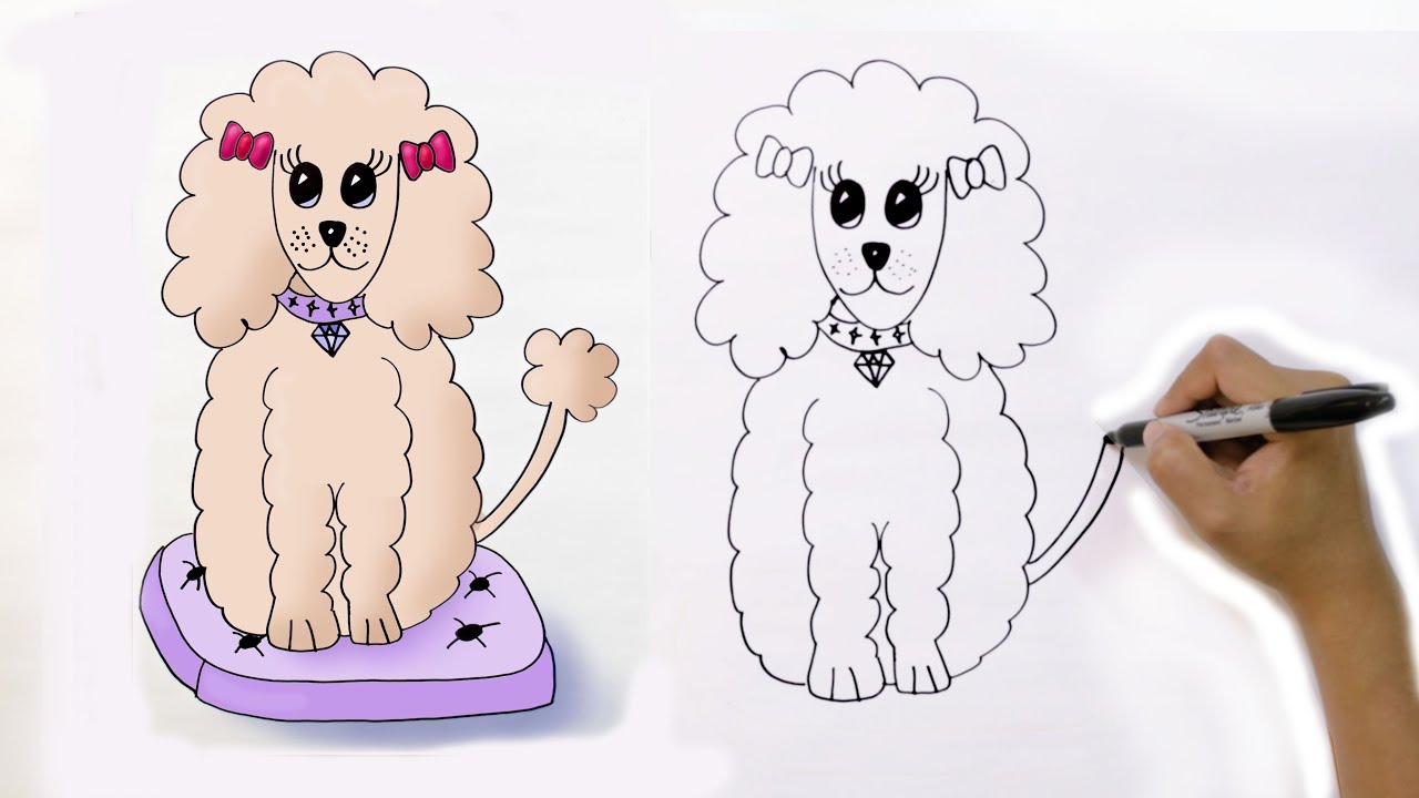 1280x720 draw a cartoon poodle in minutes - Poodle Cartoon Drawing