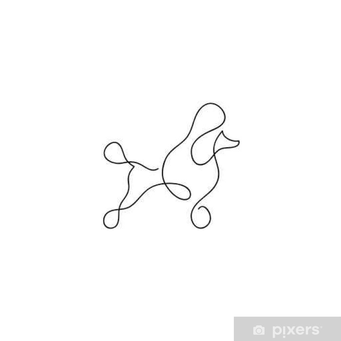 700x700 one line dog poodle design silhouette hand drawn minimalism style - Poodle Line Drawing