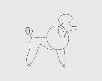 340x270 Poodle Line Art Etsy - Poodle Line Drawing