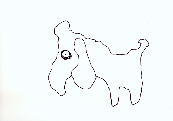 600x421 Sketches - Poodle Line Drawing