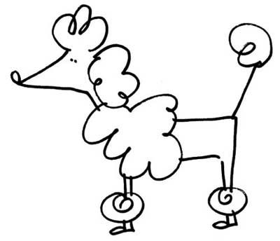 400x344 Line Drawing Poodles Poodle Drawing, Dog Drawing Simple, Dog - Poodle Line Drawing