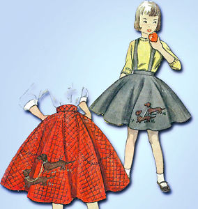 284x300 vintage simplicity sewing pattern uncut easy girls - Poodle Skirt Drawing