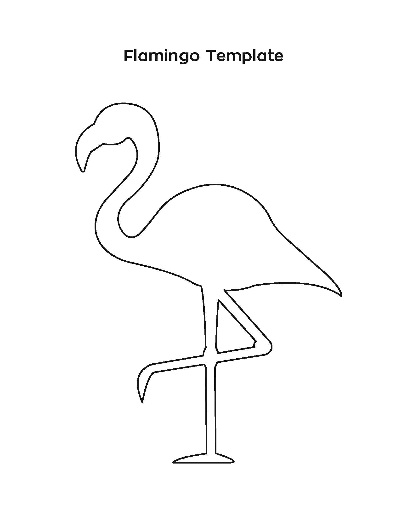 1700x2200 flamingo outline template for evie s poodle skirt best free - Poodle Skirt Drawing