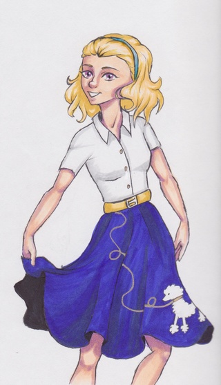 320x557 Poodleskirt Drawings On Paigeeworld Pictures Of Poodleskirt - Poodle Skirt Drawing