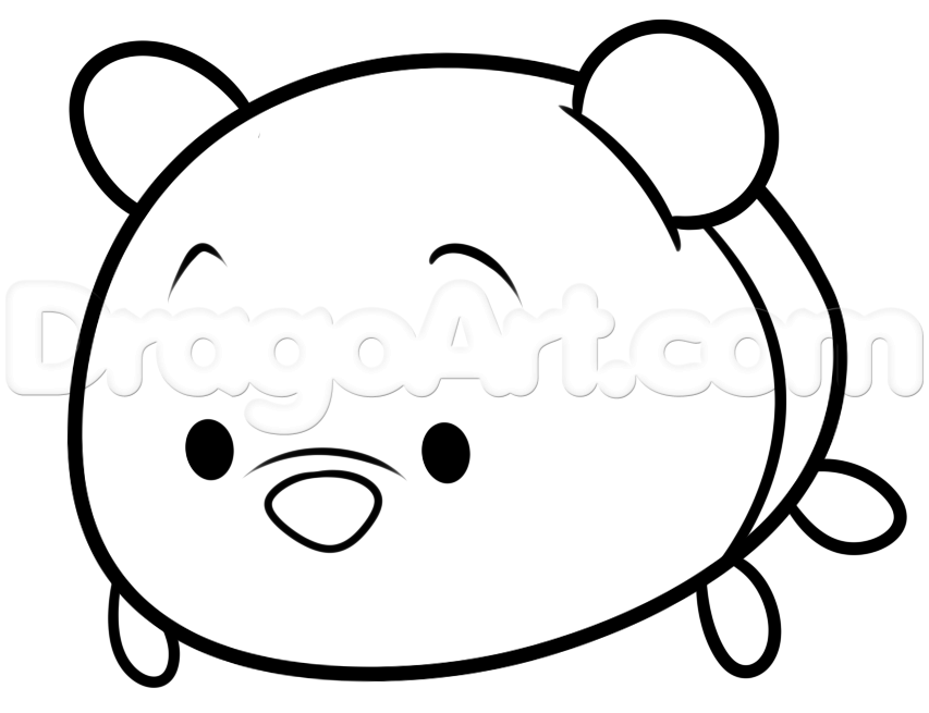 853x655 how to draw tsum tsum winnie the pooh, step - Pooh Drawing