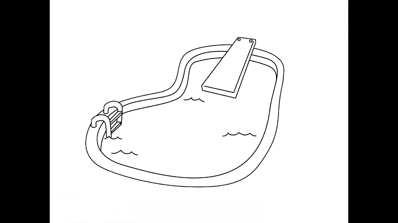 1280x720 How To Draw A Pool Kak Narisovat Bassejn - Pool Drawinging