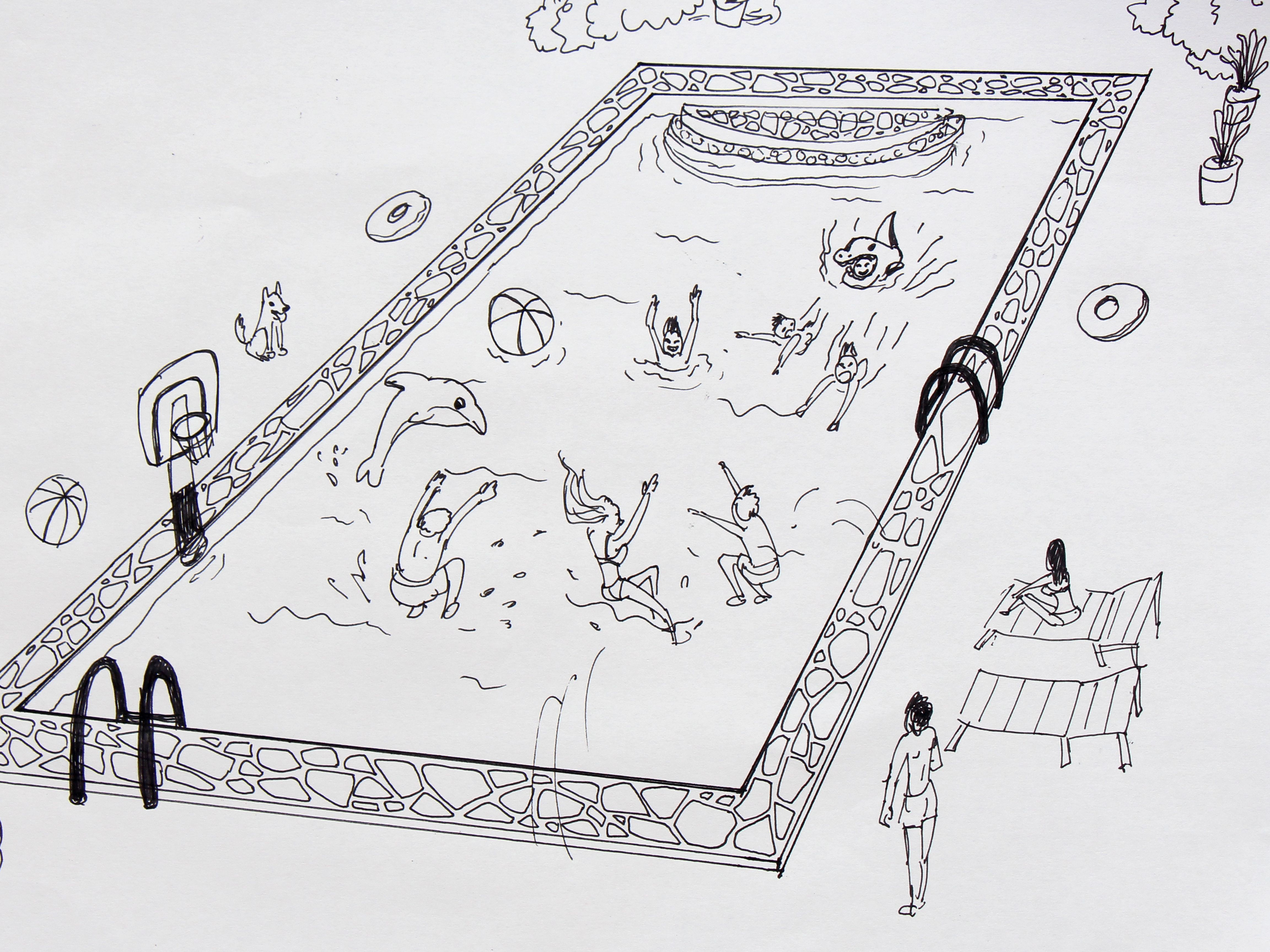 4608x3456 How To Draw A Swimming Pool - Pool Drawinging
