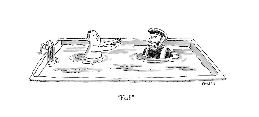 899x406 Marco Polo In A Pool With A Man Playing Marco Polo Drawing - Pool Drawinging