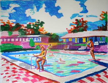 375x290 Pool Scene Drawing - Pool Drawinging