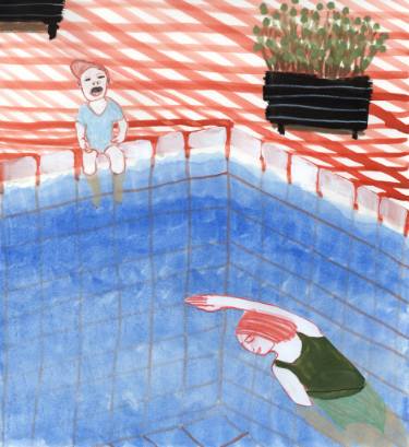 375x409 The Pool Drawing - Pool Drawinging