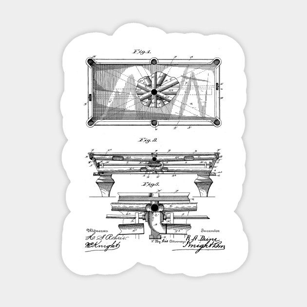 630x630 pool table vintage patent drawing - Pool Table Drawing