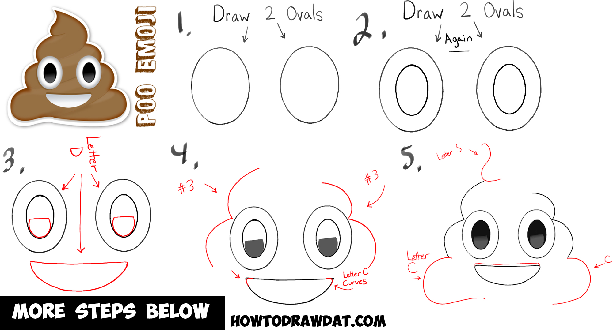 2000x1078 how to draw a pile of poop emoji with easy steps drawing tutorial - Poop Drawing