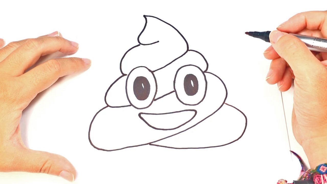 1280x720 how to draw a poop emoji step - Poop Drawing