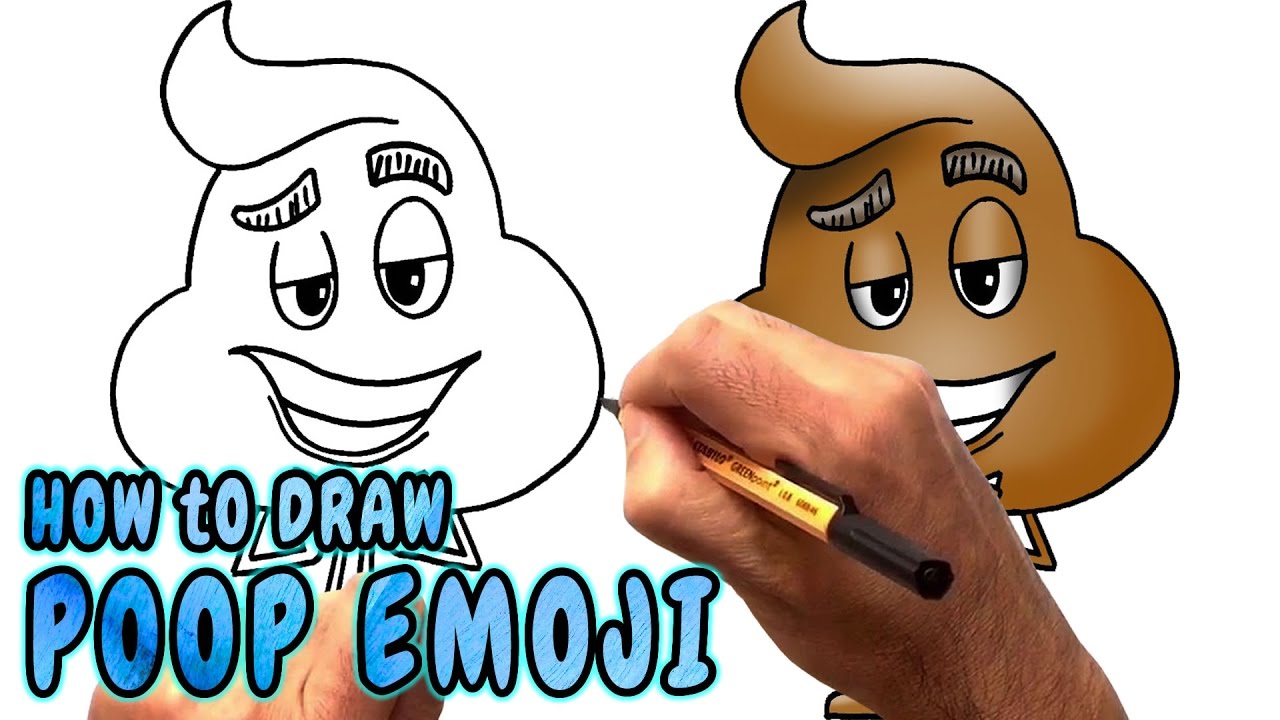 1280x720 how to draw poop from the emoji movie - Poop Emoji Drawing
