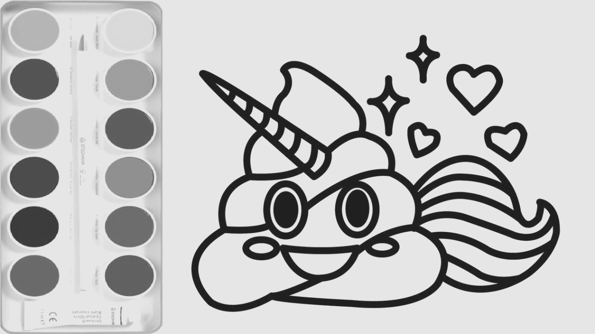 1216x684 poop unicorn emoji coloring pages how to draw poop emoji - Poop Em...