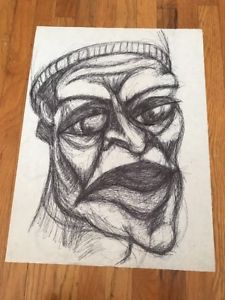 225x300 vintage outsider abstract pop art portrait face mystery artist pen - Pop Art Drawings