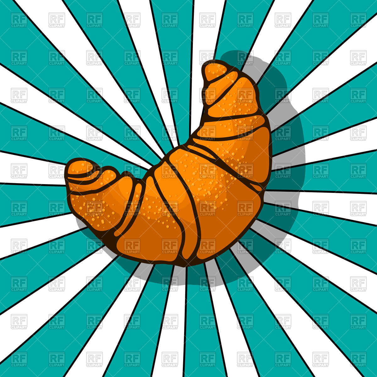 1200x1200 Croissant Pop Art Drawing Vector Image Of Food And Beverages - Pop Drawing