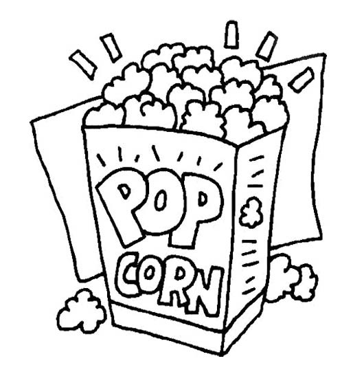 530x544 Popcorn Box Drawing Popcorn Color - Popcorn Box Drawing