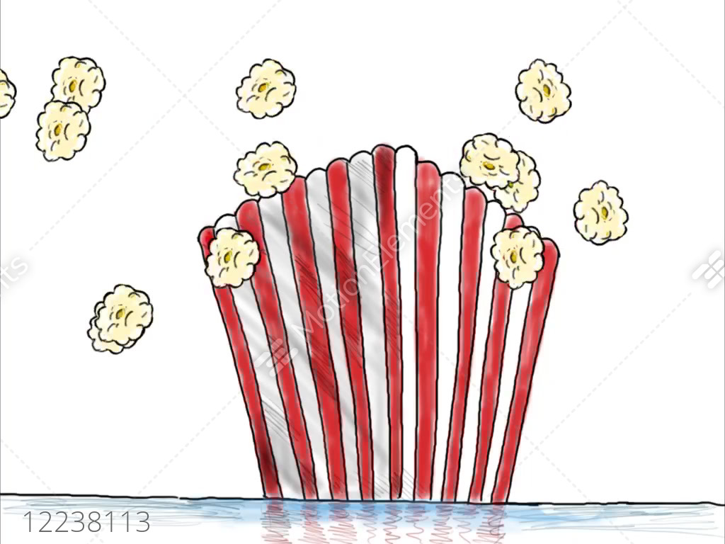 1024x768 popcorn popping box drawing color animation stock animation - Popcorn Box Drawing
